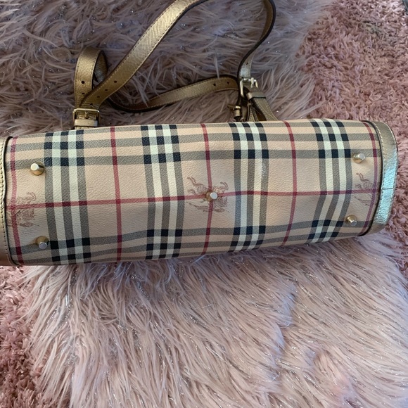 VINTAGE RARE BURBERRY HAYMARKET NOVA CHECK METALLIC SHOULDER  BAG - Picture 2 of 13